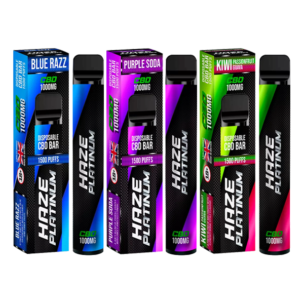Haze Platinum 1000mg CBD Disposable Vape Device 1500 Puffs - Image 2