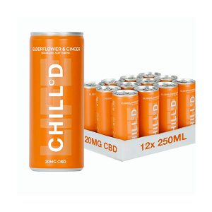 12 x CHILLD 20mg CBD Sparkling 250ml Elderflower & Ginger