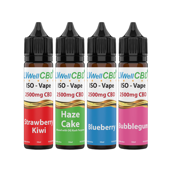 LVWell CBD Iso-Vape 2500mg CBD E-liquid 50ml (50VG/50PG) - Image 5