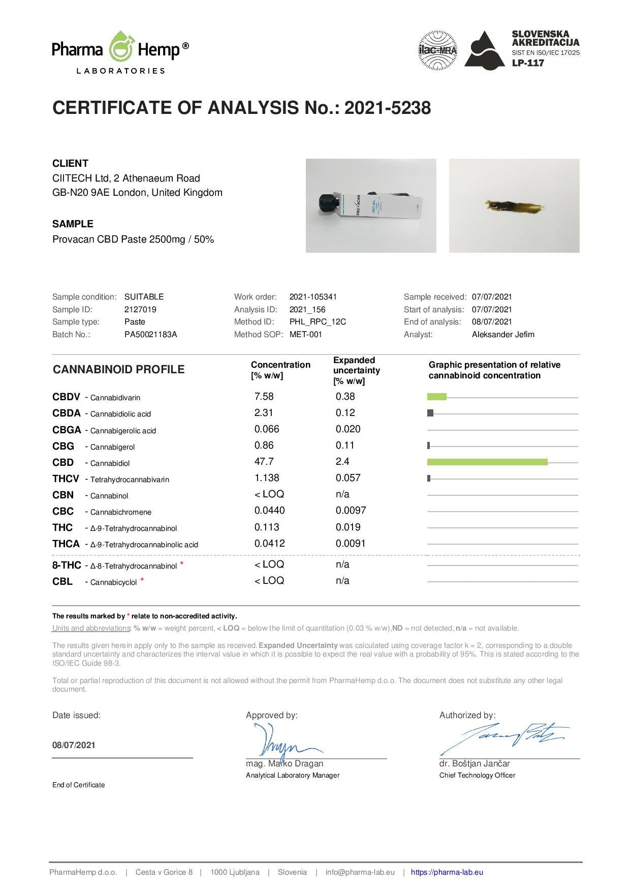 Provacan 2500mg 50% CBD Oil Paste - 5g - Image 2