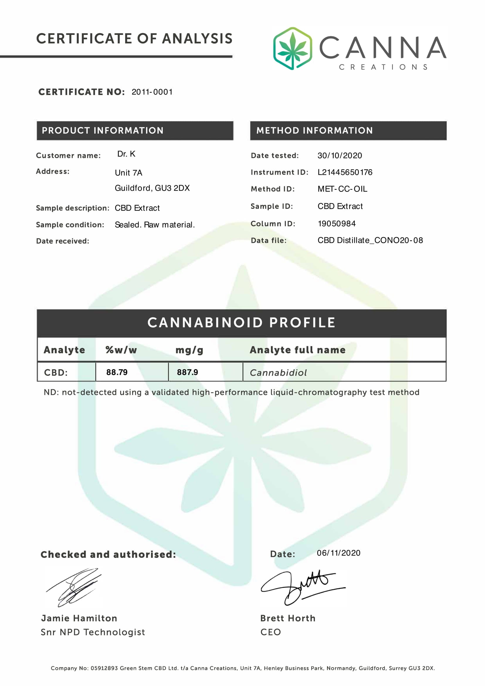 Dr K CBD Natural Golden Standard 300mg CBD Oil - 30ml - Image 2